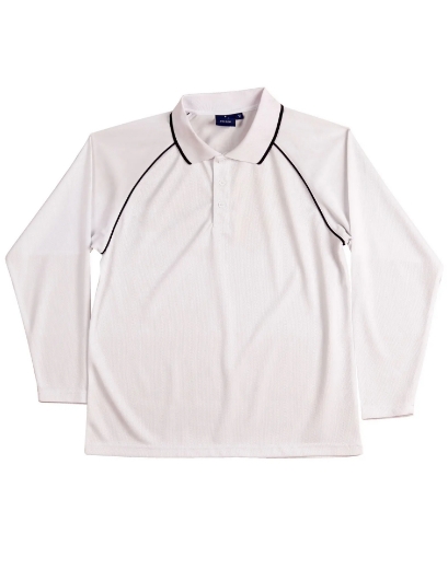 Picture of Winning Spirit, Childrens Cooldry Raglan L/S Polo